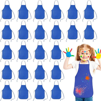 KUUQA 16/24/30/36/40Pcs Kids Apron Painting Aprons for Kids, Kids Paint Apron Art Smock for Classroom Painting Party Supplies