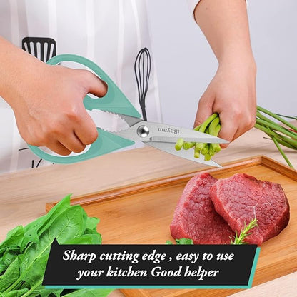 iBayam 1-Pack Kitchen Scissors All Purpose Kitchen Shears Heavy Duty 8.5" Cooking Scissors with Protective Sheath for Food, First Apartment Camper Essentials, Home Kitchen Gadgets, Utensils - Image 6