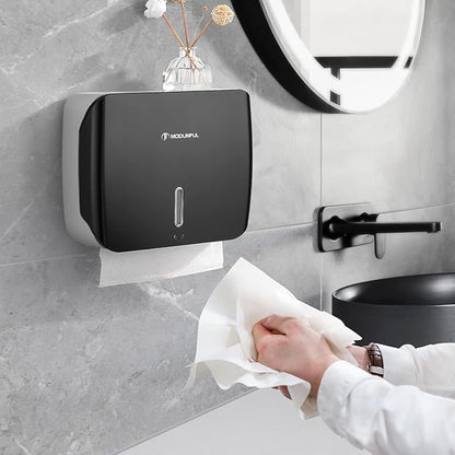 Paper Towel Dispenser Wall Mount - No-Drill Adhesive Multifold Paper Towel Dispenser for RV Bathrooms, Guest Suites & Compact Kitchens, Locking Commercial Design - Image 6