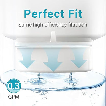 AQUA CREST PF-01A Water Filter Replacement for Waterdrop® Pitchers, Waterdrop® PF-01A Filter, Reduces Lead, PFAS, PFOA/PFOS, Chlorine, Last Up to 3 Months or 200 Gallons, 4 Pack