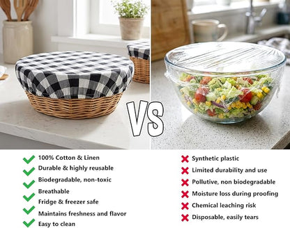 Reusable Bowl Covers, 5 Size Stretch Cloth Bowl Covers for Bread Proofing, cloth Fabric bowl Cover for Food Fruits Leftover (P)