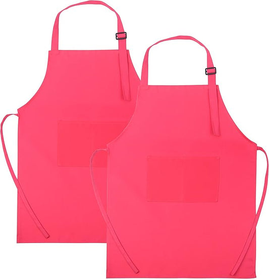SINLAND Kids Apron with Pocket 2 Pack Children Chef Apron for Cooking Baking Painting