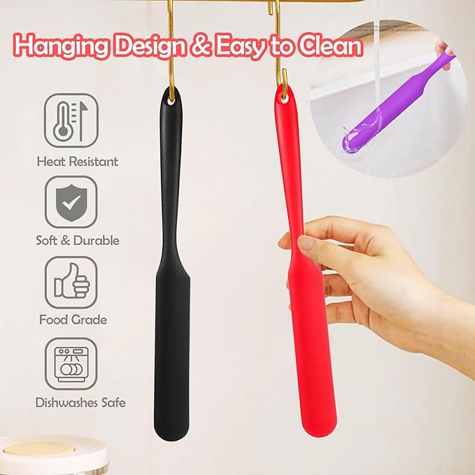 Silicone Jar Spatula, 3Pcs Spatulas Kitchen Set, Heat Resistant Jam Spreader for Baking Mixing Cake Cream Butter Scraper - Image 6