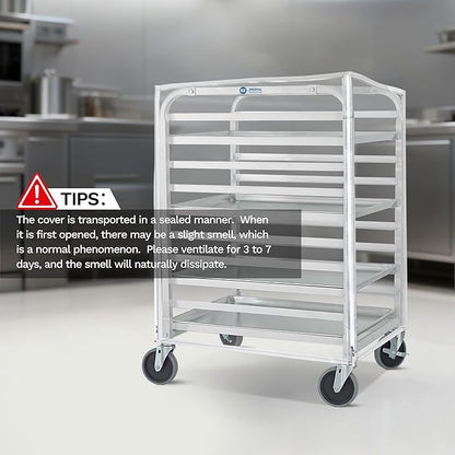 BIEAMA Bun Rack Cover – 10 Tier Commercial Bakers Racks Sheet Pan Rack Cover PVC with 2 Sided Zippers, Clear 27" L x 21" W x 33" H - Image 6