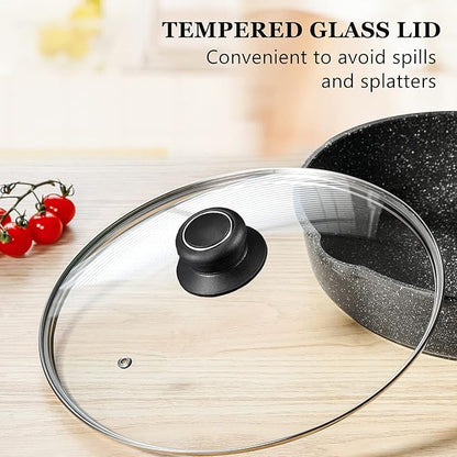 11 Inch Pan Lid, Frying Pan Lid, Fry Pan, Skillet Lid, Pot Cover with Handle, Tempered Glass Cover, 11"