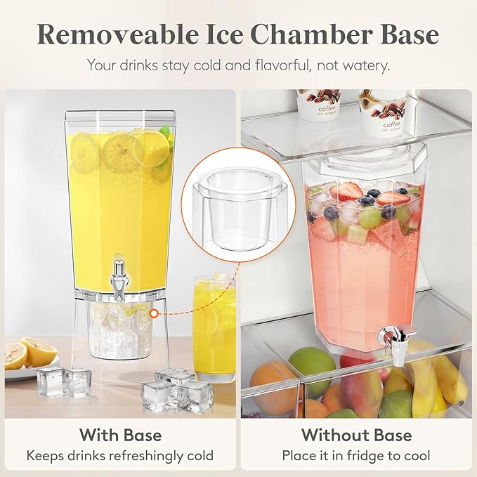 Lifewit 1 Gallon Drink Dispenser for Parties 2 Pcs, 4L Plastic Beverage Container with Stand for Juice/Tea/Soda & Lemonade, Clear Water Pitcher with Spigot for Mimosa Bar Hosting 39 x 16 cm/15x6" - Image 5
