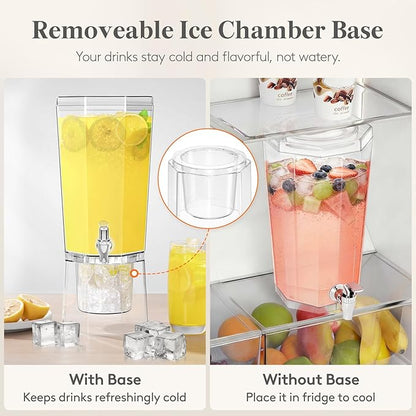 Lifewit 1 Gallon Drink Dispenser for Parties 2 Pcs, 4L Plastic Beverage Container with Stand for Juice/Tea/Soda & Lemonade, Clear Water Pitcher with Spigot for Mimosa Bar Hosting 39 x 16 cm/15x6" - Image 5