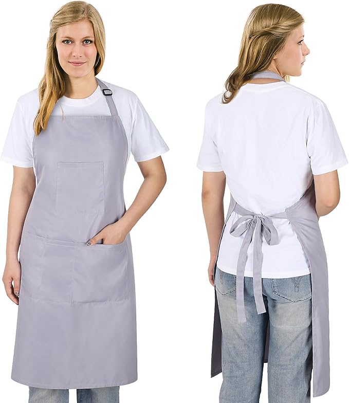 Noverlife Hair Stylist Apron with 4 Pockets, Hair Resistant 34 Inch Long Hairdresser Aprons w/Adjustable Strap for Salon