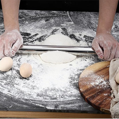 Rolling pin, Smooth Stainless Steel Rolling Pin, Rolling Pin for Baking Fondant, Pizza, Pie, Pastry, Pasta, Dough, Cookies (16.7in+mat) - Image 8