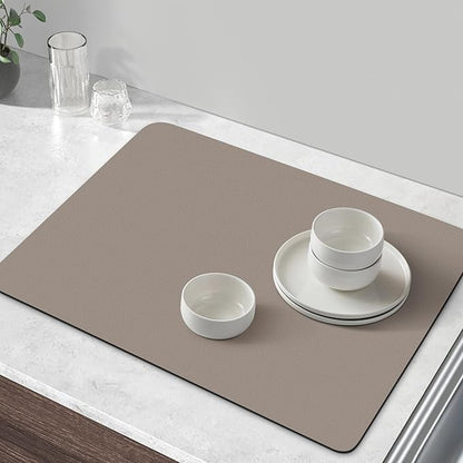 WISELIFE Coffee Mat Super Absorbent Dish Drying Mat Coffee Bar Accessories Match with Machine Large Drying Mats for Kitchen Counter 12" W x 19" L, Khaki - Image 6