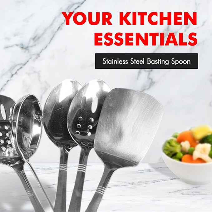 Chef Craft 10230 1-Piece Stainless Steel Solid Spoon,13-Inch - Image 5