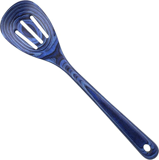 Totally Bamboo Baltique Malta Collection 12-1/2" Wooden Cooking Spoon, Safe for Nonstick, Slotted Spoon
