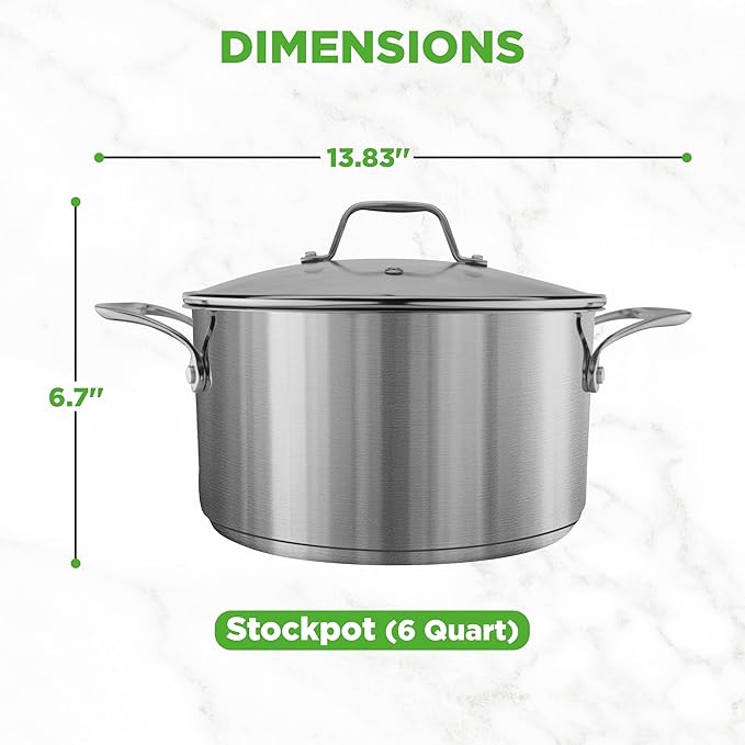 NutriChef 6-Quart Stainless Steel Stockpot – 18/8 Food Grade Heavy-Duty Induction-Compatible Pot with See-Through Lid, Ideal for Stews, Broths, Simmering & Soups, Dishwasher Safe – NCSP6 - Image 5