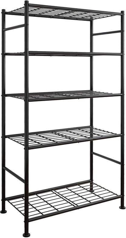 Sakugi Storage Shelves - 5 Tier Shelf Organizer, Heavy Duty Garage Shelving Unit with Leveling Feet, Stable Metal Shelves Organizer for Pantry, Kitchen and Closet, 33.0" W x 12.6" D x 72.0" H, Black by Sakugi