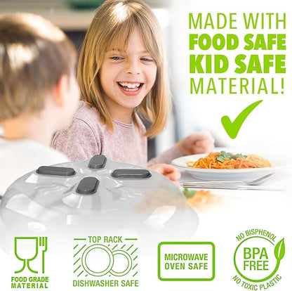 HOVER COVER Magnetic Splatter Cover, 12-Inch Clear BPA-Free Food Lid, Vented Plate Guard with Steam Vents, Anti-Splash Microwave Lid, Dishwasher Safe, Space-Saving Magnetic Storage - Graphite - Image 7