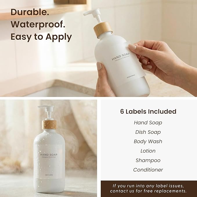 MaisoNovo Glass Soap Dispenser Bathroom Set of 2-16.9 oz Bathroom Soap Dispenser Set - White Glass Bottles x 2 with White Bamboo Pumps & Tray