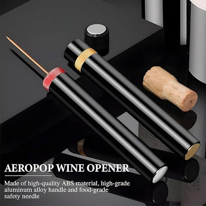 2pcs Arropop Wine Opener, Travel Portable Pocket Air Pressure Pump Bottle Open for Home Restaurant Party (Golden+Red)