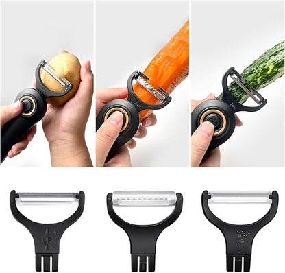 3-in-1 Electric Peeler | Auto Blade for Fruits/Vegetables | 3 Interchangeable Blades | Type-C Charging,Battery Capacity 1500 mAh | Kitchen, Travel, Camping - Image 8