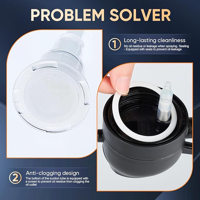 New Upgraded 2 in 1 Oil Sprayer For Cooking, 16oz/470ml Olive Oil Dispenser Bottle for Kitchen