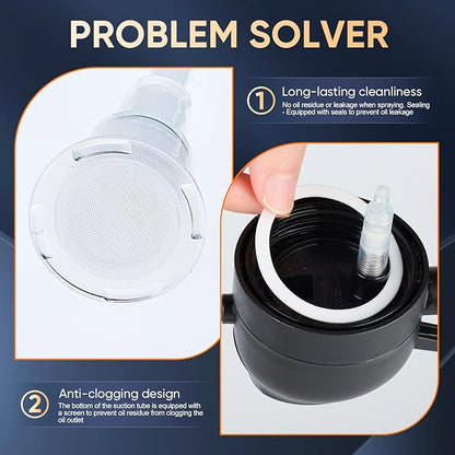 New Upgraded 2 in 1 Oil Sprayer For Cooking, 16oz/470ml Olive Oil Dispenser Bottle for Kitchen