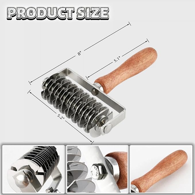 Pastry Lattice Roller Cutter - Stainless Steel Dough Lattice for Pie Pizza Bread beef wellington Pastry Crust Roller Cutter - Image 5