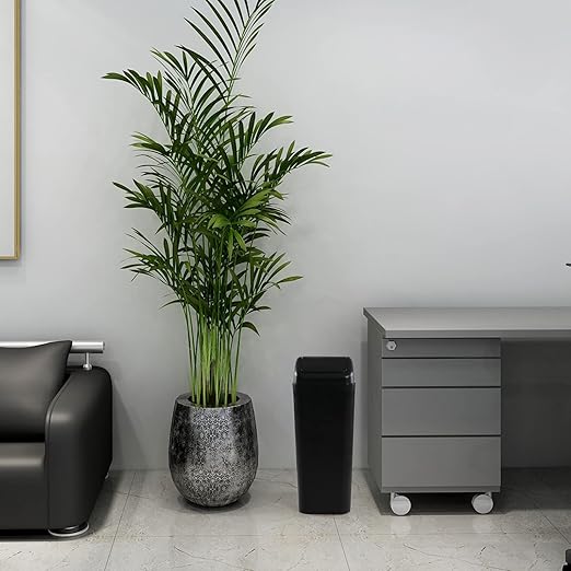 Plastic Waste Bin with Swing Lid, 14 Liter Garbage Can, 1 Pack, 5.2" x 8.2" x 15.7" - Image 5