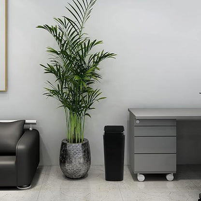 Plastic Waste Bin with Swing Lid, 14 Liter Garbage Can, 1 Pack, 5.2" x 8.2" x 15.7" - Image 5