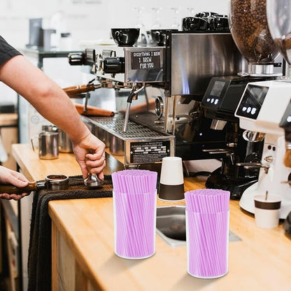 500 Pcs Lavender Purple Coffee Stir Sticks Set Lilac Purple Cocktail Straws Acrylic Stir Stick Holder Coffee Stirrers Holder Bar Straws Drink Stirrers for Coffee Bar Party Supplies Kitchen 2.7*4 Inch - Image 6