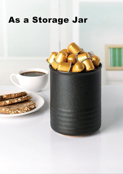 ABRUTY Utensil Holder, 6.7" Ceramic Kitchen Utensil Crock for Countertop Cooking, Modern Utensil Caddy Jar Organizer for Farmhouse Kitchen Counter Décor, Textured Black - Image 9