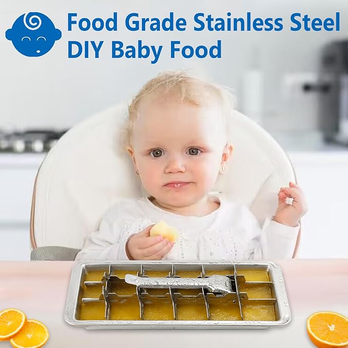 KAYCROWN 18/8 Stainless Steel Ice Cube Tray, 18 Slot Ice Tray with Easy Release Handle for Making Various Ice Cubes and Frozen Foods, Removable Slots for Easy Ice Cube Removal and Cleaning - Image 3