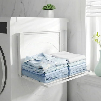 Magnetic Laundry Shelf for Washing Machine, Organize Laundry Essentials with Ease, Easy Install, Durable, 24-inch Adjustable Magnetic Storage Rack, White