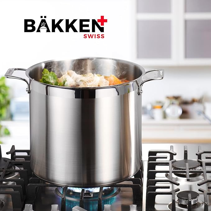Stainless Steel Stockpot with Lid 20 Quart, Durable 18/8 Stainless Steel, Impact-Bonded Base for Even Heating, Riveted Handles, Oven & All Stove Compatible, Safe Up To 500°F (260°C) - Image 8