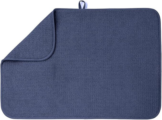 Bellemain XL Dish Mat Microfiber Dish Drying Mat, Super absorbent (Navy, 17" x 24") by Bellemain