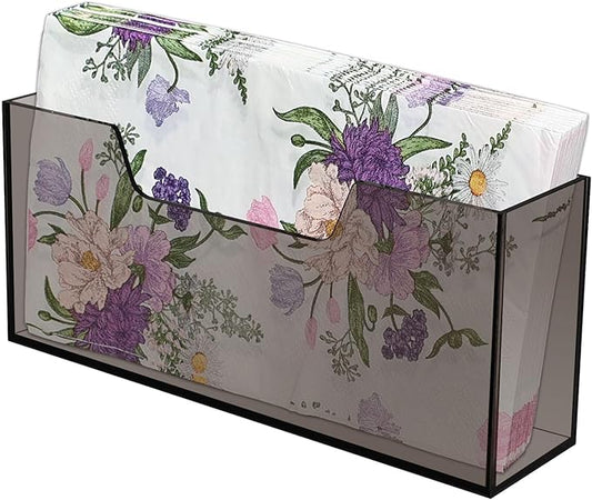 Waterproof Paper Towel holder, Acrylic Napkin Holder, Plastic Napkin Dispenser for Home, Office (Tea-colored)