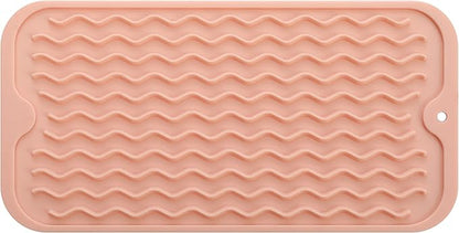 MicoYang Silicone Dish Drying Mat for Multiple Usage,Easy clean,Eco-friendly,Heat-resistant Silicone Mat for Kitchen Counter or Sink,Refrigerator or Drawer Liner Pink S 12 inches x 6 inches by MicoYang