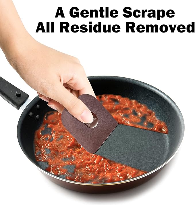 Pan Scraper, 5 Pcs Pot Scraper Plastic, Pot Scraper Non Scratch for Cast Iron, Pot and Pan Cleaning, Sturdy Scraper Kitchen Tool - Image 4