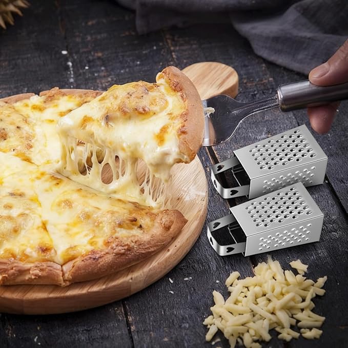 ABOOFAN 6Pcs Mini Box Graters, 4-Sided Stainless Steel Cheese Grater & Zester for Ginger, Garlic and Spices, Portable Small Kitchen Gadgets