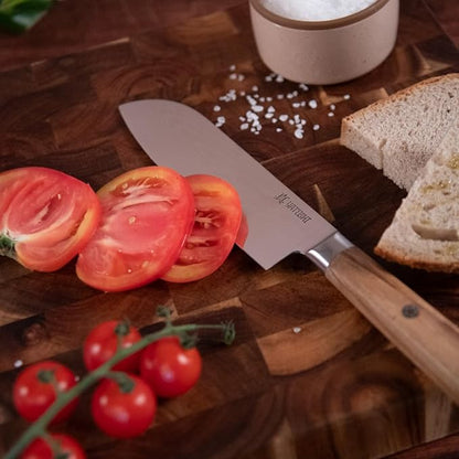 Yatoshi Knives Magnetic Kitchen Knife Block Set - Japanese 67 Layer High-Grade VG-10 Steel Knives, Sharp, Professional Kitchen Knife Set - Damascus (6 pieces), Olive Wood Handles - Image 7