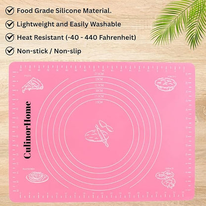 Baking Essentials for Home Bakery, Homesteading Essentials - Silicone Baking Pastry Mat for Rolling Dough and Powdered Cinnamon Sugar Shaker Duster Bundle with Mini Wooden Rolling Pin/Dough Roller - Image 2