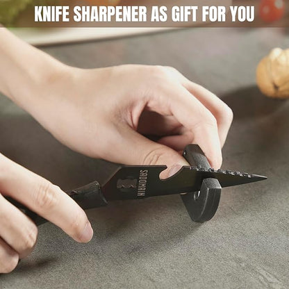 Kitchen Scissors All Purpose, Extra Sharp Kitchen Shears with Knife Sharpener & Sheath, Solid & Durable Stainless Steel Scissors with ANTI-RUST Black Titanium Plated, Dishwasher Safe - Blue
