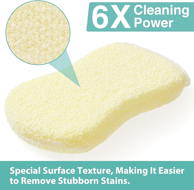 Mr. Scrub Sponges Kitchen Scrub Dish Sponge Scouring Pad, 24 Pack Cleaning Brush Scrubber Supplies for Soap, Dishwashing Dinnerware Sets Pan Pot Glass Dishwasher Sink Bathroom Towels Cloth Rags Holder