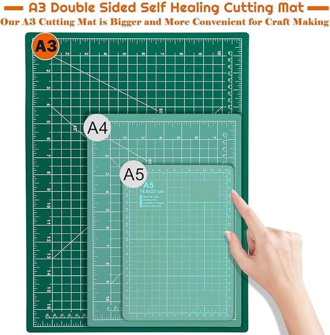 anezus Self Healing Sewing Mat, 12inch x 18inch Rotary Cutting Mat Double Sided 5-Ply Craft Cutting Board for Sewing Crafts Hobby Fabric Precision Scrapbooking Project - Image 2