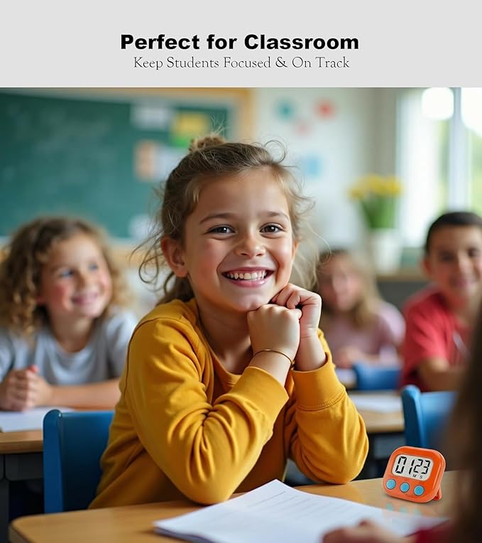 Digital Timer for Classroom Teachers Students, Magnetic Kitchen Countdown Timer, Easy Timers for Kids Homework Study Cooking Gym Game, 6 Pcs - Image 5