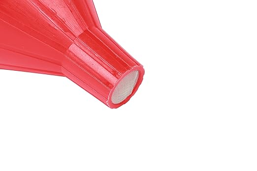 WirthCo 32006 Funnel King Red Polyethylene Funnel with Screen/Strainer, Funnel for Oil, Fuel, Gas, and Automotive, Large 6-quart Capacity - Image 3
