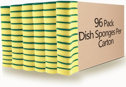 Kitchen Cleaning Sponges,96 Pack Eco Non-Scratch for Dish,Scrub Sponges. by WUHUIXOZ
