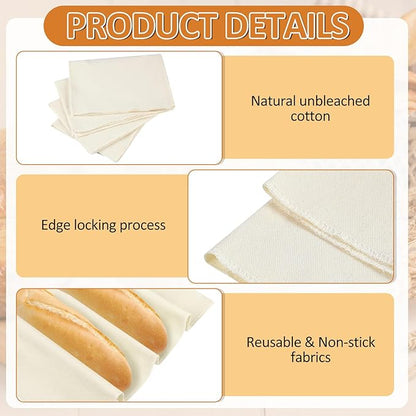 Ninsula 4PCS Tea Towels for Baking Sourdough, 14x18.8 Inch Reusable Thick Bread Towels for Proofing, Bread Cloth for Baguettes, Pastry, Loaves - Image 4