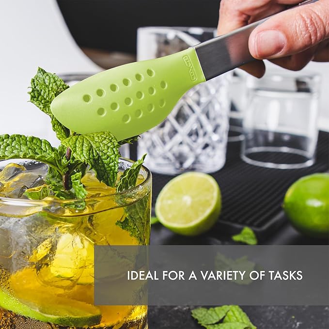 Dexas Spoon & Strain Tongs with Gravity open & Close Operation, 12", Green - Image 5