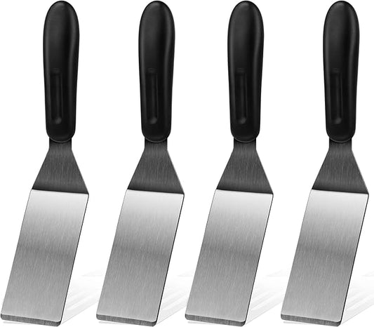 Small Spatula 4 PCS, Mini Serving Spatula for Kitchen Use, Metal Spatula for Serving and Turning, Ideal for Pancakes, Brownies, Desserts, Cookie, Eggs or Small Pan