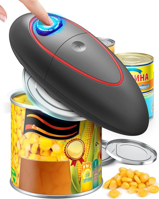 One Touch Electric Can Opener Fits Almost All Can Sizes for Seniors with Arthritis, Hand Held Battery Operated Can Opener with Smooth Edge, Food Safe Kitchen Gadgets Automatic Can Opener for Kitchen by Home