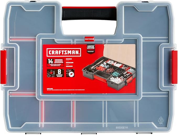 CRAFTSMAN Tool Organizer, 2-Packs with 14-Compartments, Lid Includes Secure Latch (CMST60944M) by CRAFTSMAN